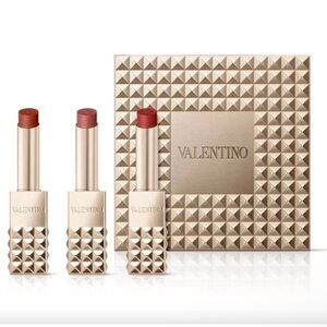 Valentino Spike Valentino Buttery Matte Refillable Lipstick Trio & Clutch Set